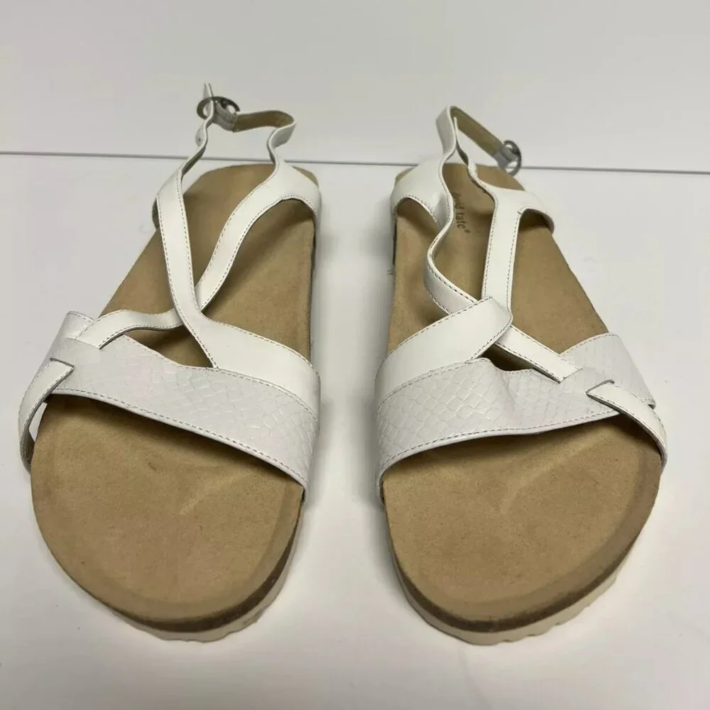 David Tate Womens Genius Sandal White Size 10W